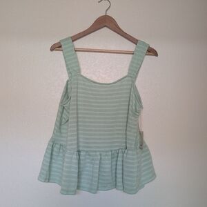 Mint Green Striped Women's Top